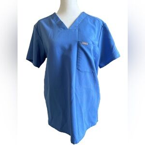 Men’s FIGS Scrub Top – Premium Medical Scrubs for Comfort & Durability, Blue